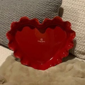 HOT Ruffled Pie Heart Shaped Pie Dish Emile Henry Heart Pie
